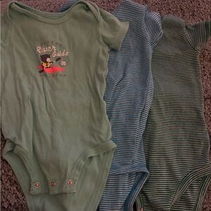 Carter's Green and Blue Kids Bodysuit Trio